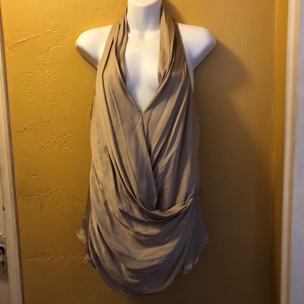 Helmet Lang Racerback Taupe Tank